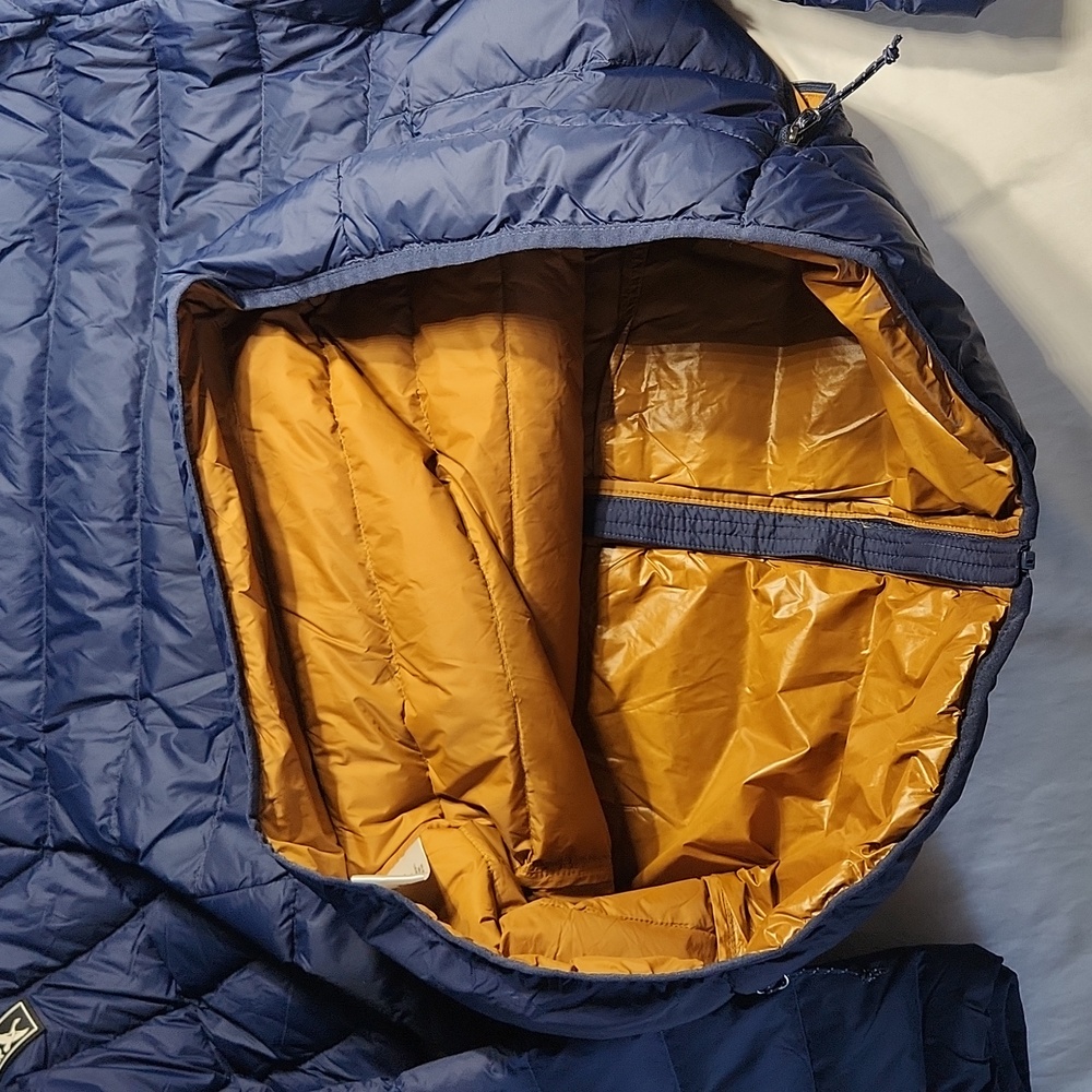Eddie Bauer Men’s 650 Down Jacket – Blue/Navy with Gold Lining – Size L – NWT - Picture 8 of 9